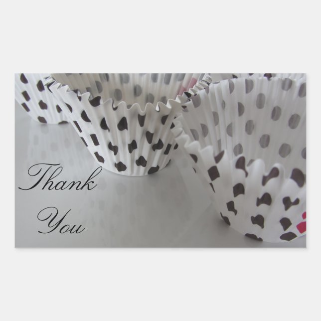 Sticker Rectangulaire Polka Dot Cupcake (Devant)