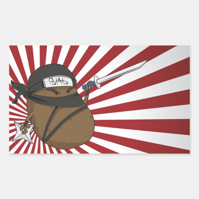 Sticker Rectangulaire Pomme de terre Ninja (Devant)
