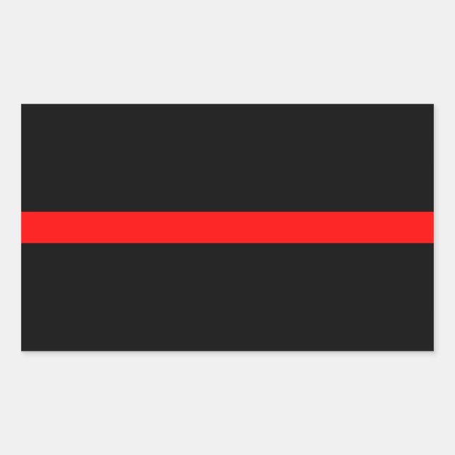 Sticker Rectangulaire Pompiers Ligne Rouge Mince (Devant)