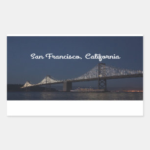 Sticker Rectangulaire Pont de Bay et île Yerba Buena #2