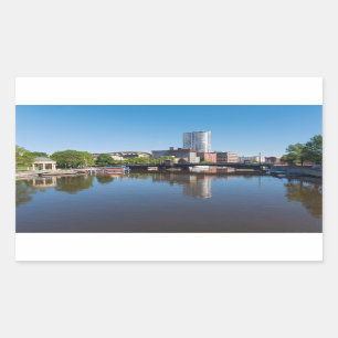 Sticker Rectangulaire pont de la rivière milwaukee et de la rue state