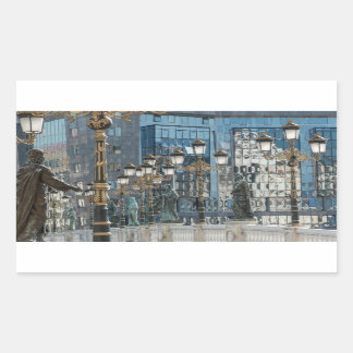 Sticker Rectangulaire Pont des yeux. Skopje, Macédoine. С к о п ј е, М
