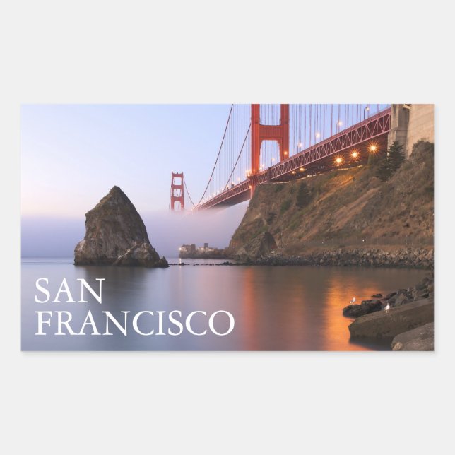 Sticker Rectangulaire Pont Golden Gate | San Francisco Californie (Devant)
