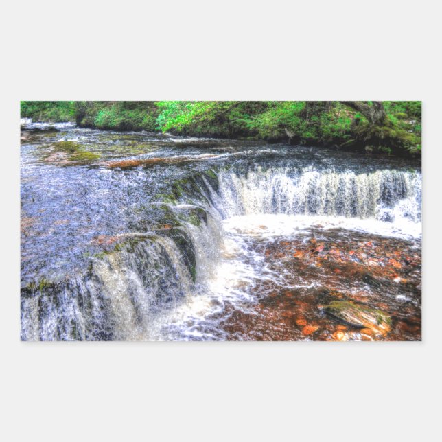 Sticker Rectangulaire Pontneddfechan Falls Walking Trail - Pays de Galle (Devant)