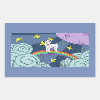 Sticker Rectangulaire Poodle En Dreamland
