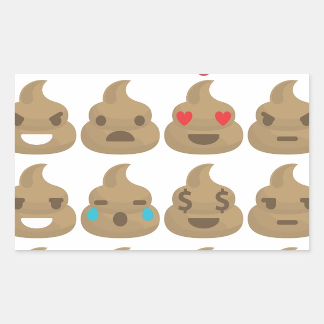 Sticker Rectangulaire poop emojis (Devant)