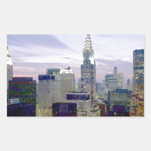 Sticker Rectangulaire Pop Art Oil Paint Effet New York (Devant)
