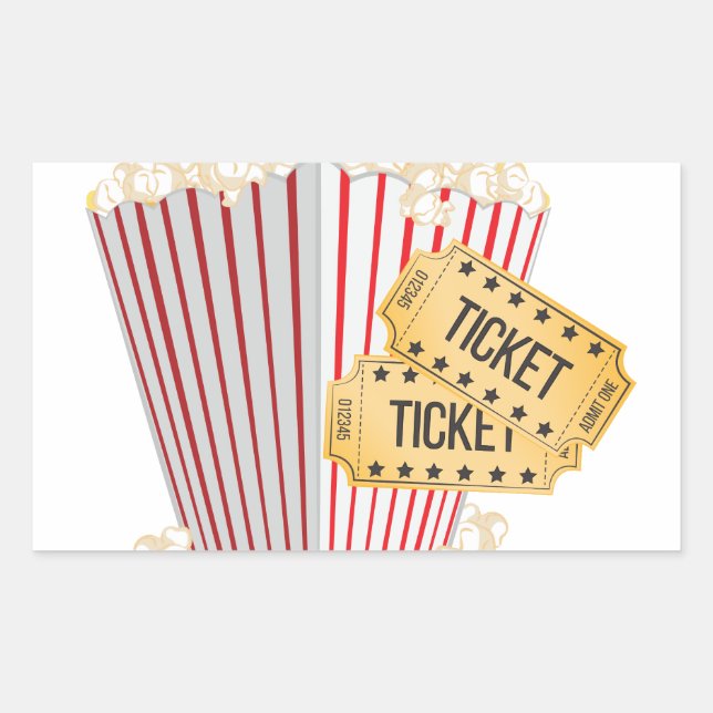 Sticker Rectangulaire Pop-corn movie (Devant)