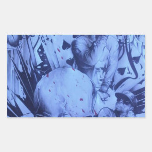 Sticker Rectangulaire Pop Musicians Blue Purple Art Imprimer