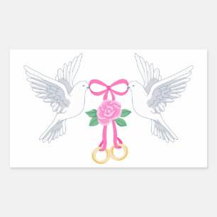 Sticker Rectangulaire Portes et anneaux Mariages