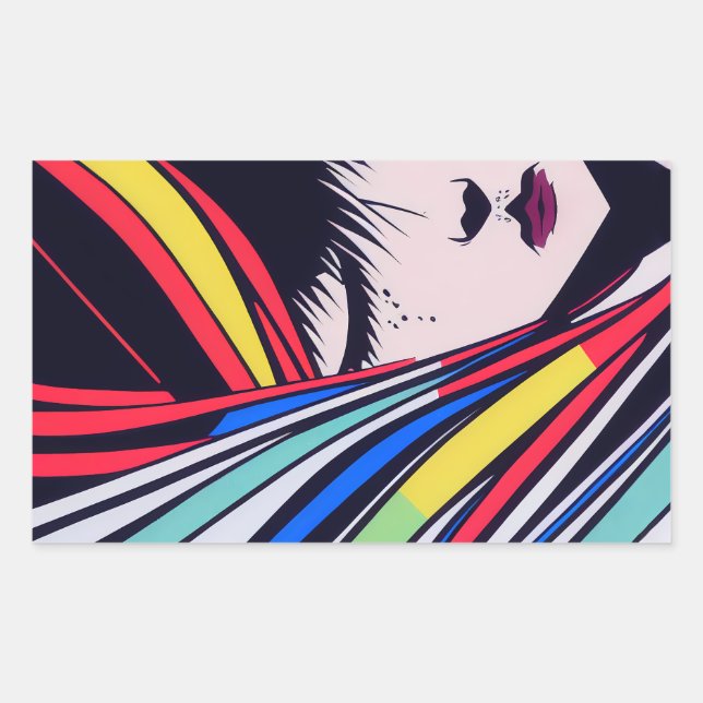 Sticker Rectangulaire Portrait Anime (Devant)