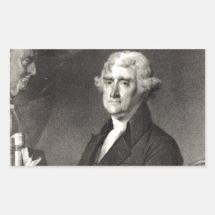 Sticker Rectangulaire Portrait de Thomas Jefferson