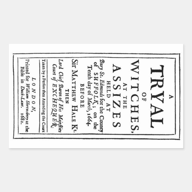 Sticker Rectangulaire Poster Authentic Witch Trials (Devant)