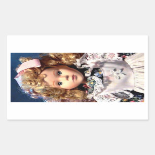 Sticker Rectangulaire Poupée du temple de Cute Shirley