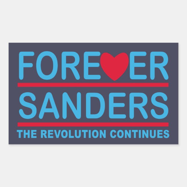 Sticker Rectangulaire Pour toujours Sanders, la révolution continue (Devant)