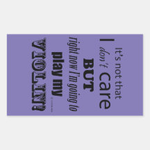 Sticker rectangulaire pour violon I Care