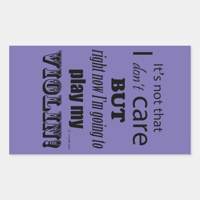 Sticker rectangulaire pour violon I Care (Devant)