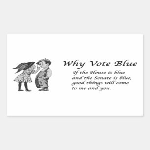 Sticker Rectangulaire Pourquoi voter bleu en 2026