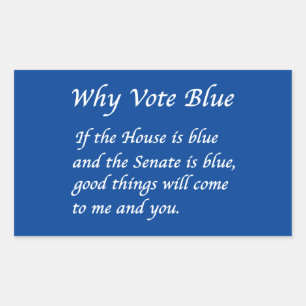 Sticker Rectangulaire Pourquoi voter bleu en 2026