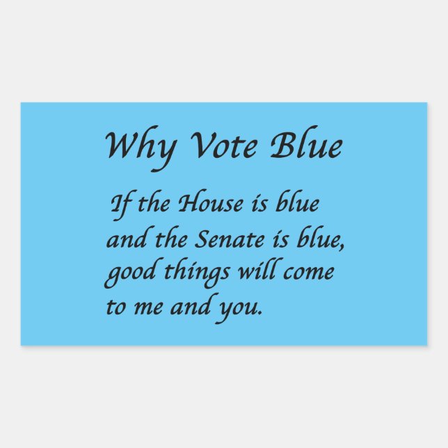 Sticker Rectangulaire Pourquoi voter bleu en 2026 (Devant)
