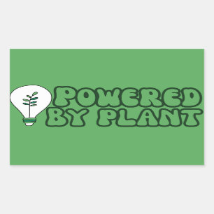 Sticker Rectangulaire Powered by Plante Vegetarian Gym