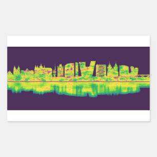 Sticker Rectangulaire Prague République tchèque Skyline