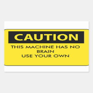Sticker Rectangulaire PRÉCAUTION : masque drôle d'autocollant de lieu 