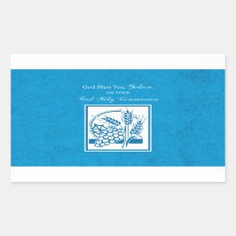 Sticker Rectangulaire Première communion de Godson, blé, raisins bleu