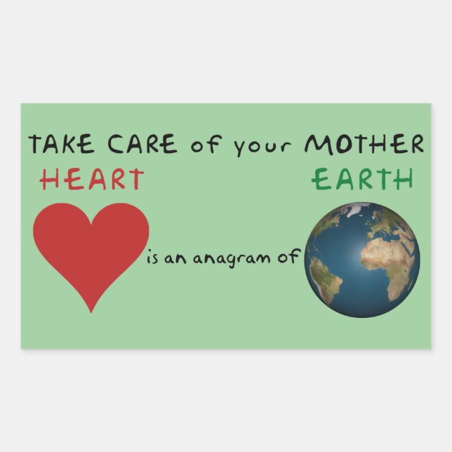 Sticker Rectangulaire Prenez soin de votre mère (Devant)