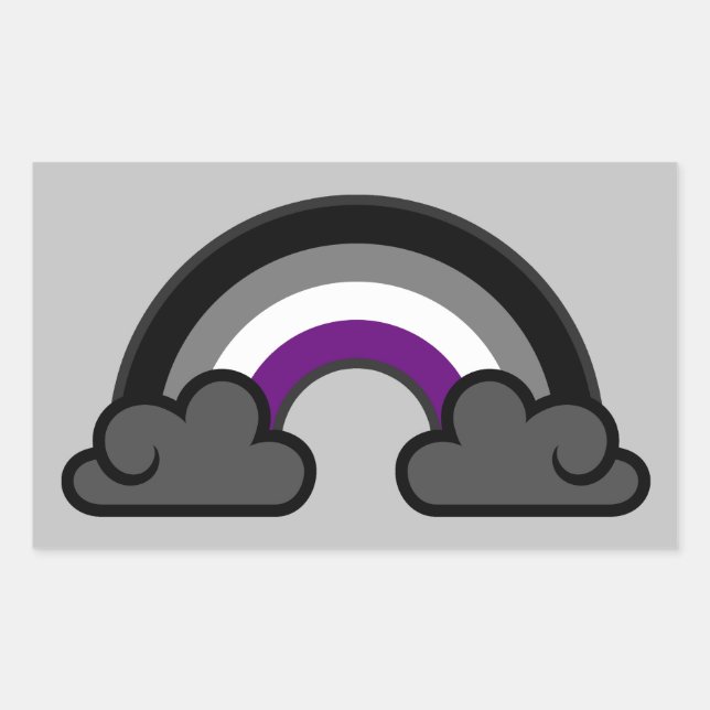 Sticker Rectangulaire Pride sexuelle Arc en ciel +{ Ace | Demi | Gris }+ (Devant)