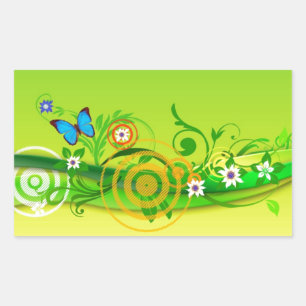 Sticker Rectangulaire Printemps