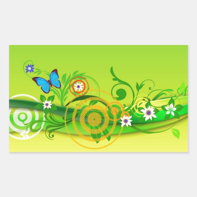 Sticker Rectangulaire Printemps (Devant)