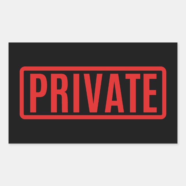 Sticker Rectangulaire Privé noir (Devant)