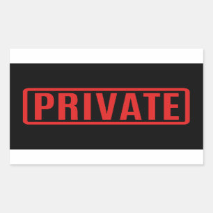 Sticker Rectangulaire Privé noir