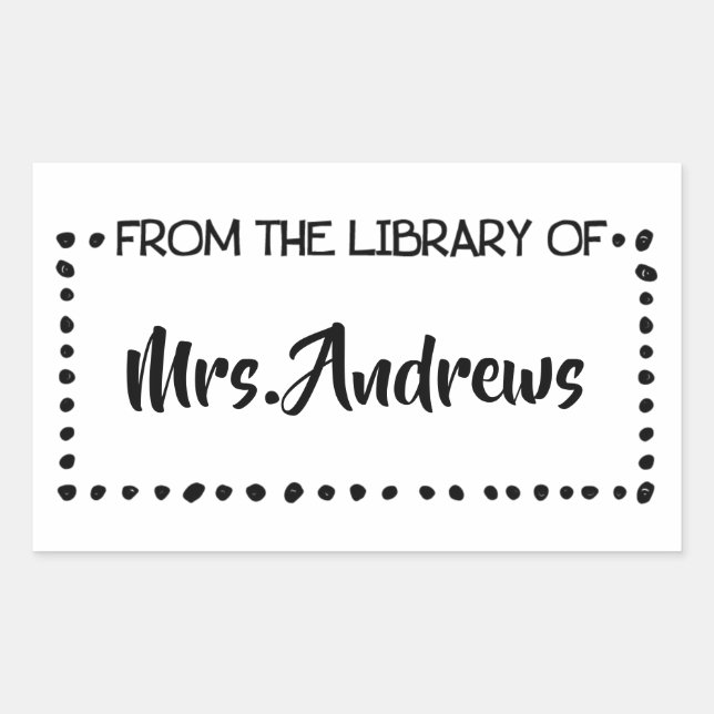 Sticker Rectangulaire Professeur d'art, propriété de classe d'art (Devant)