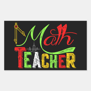 Sticker Rectangulaire Professeur De Maths De Retour À L'École