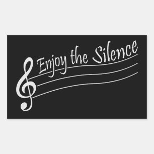 Sticker Rectangulaire Profitez du Silence Citation Paix Calme Introverti