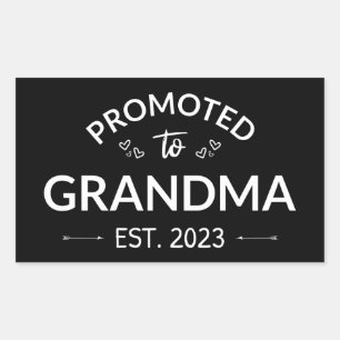 Sticker Rectangulaire Promu À Grand-Mère Est. 2023 II
