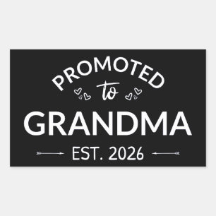Sticker Rectangulaire Promu À Grand-Mère Est. 2026 II