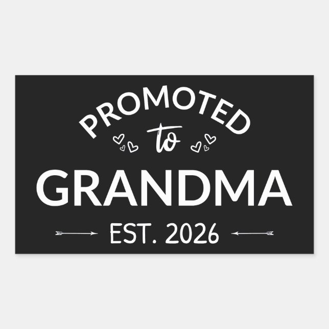 Sticker Rectangulaire Promu À Grand-Mère Est. 2026 II (Devant)