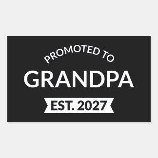 Sticker Rectangulaire Promu Grand-père Estimé 2027 Nouveau Papa II