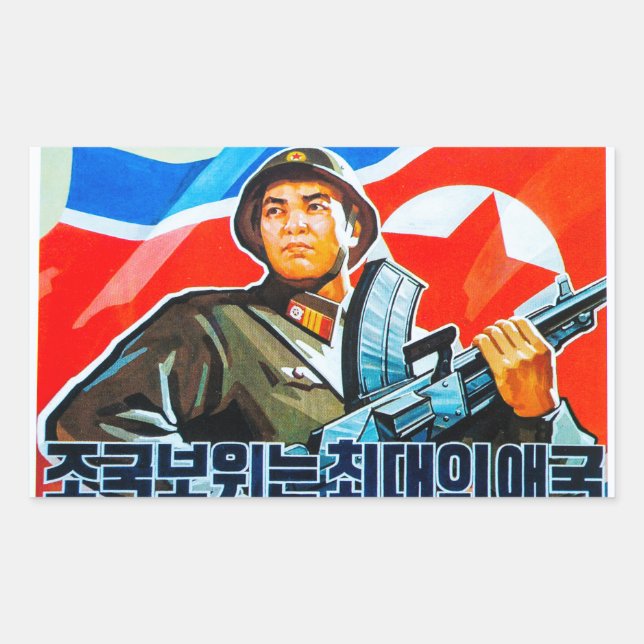 Sticker Rectangulaire Propagation de soldats nord-coréens (Devant)
