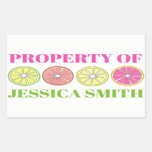 Sticker Rectangulaire Propriété de citrus personnalisé Fruit Citron Lime