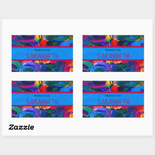 Sticker Rectangulaire Propriété de votre nom Faux Peint