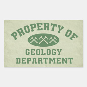 Sticker Rectangulaire Propriété Du Département De Géologie