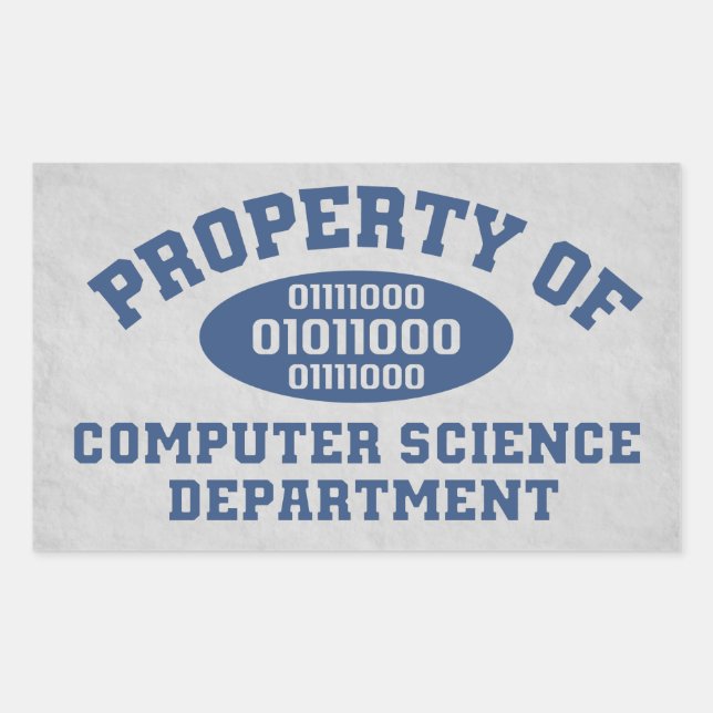 Sticker Rectangulaire Propriété Du Département Informatique (Devant)
