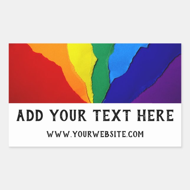 Sticker Rectangulaire Propriété LGBT Business ou Activist Pride Rainbow (Devant)