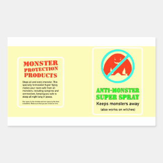 Sticker Rectangulaire Protection Monster - Super Spray anti-Monster