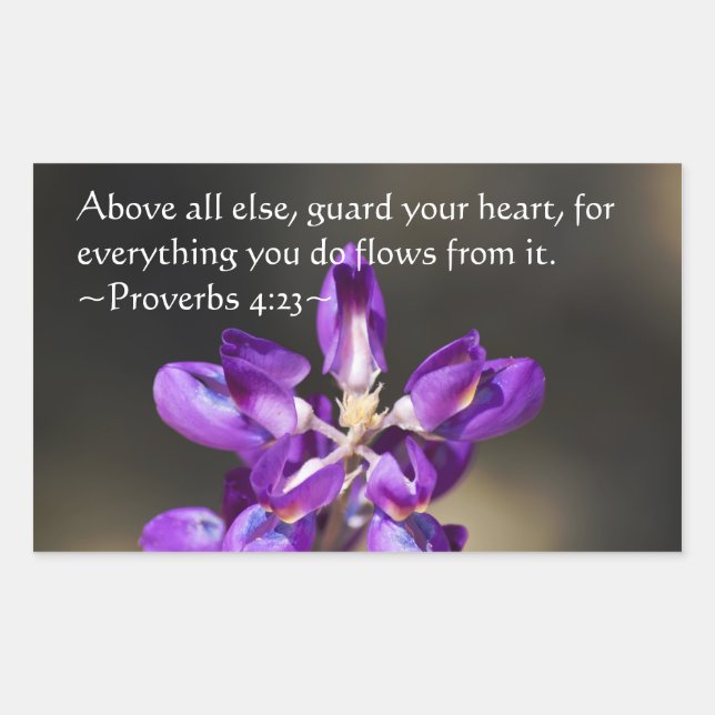 Sticker Rectangulaire Proverbes 4:23 (Devant)