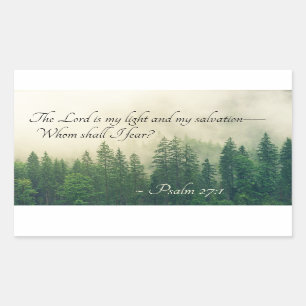 Sticker Rectangulaire Psaume 27:1 Le Seigneur est ma lumière et mon salu